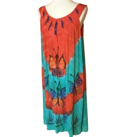 Vintage Dresses & Skirts - Vintage 90s butterfly mumu dress